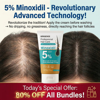 𝐎𝐟𝐟𝐢𝐜𝐢𝐚𝐥 𝐔𝐒 𝐒𝐭𝐨𝐫𝐞 ⭐💖🇺🇸  | Regrow Thicker Hair: EPIGENIX® 5% Minoxidil Pre-Shampoo Cream (No Grease!)