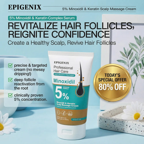 𝐎𝐟𝐟𝐢𝐜𝐢𝐚𝐥 𝐔𝐒 𝐒𝐭𝐨𝐫𝐞 ⭐💖🇺🇸  | Regrow Thicker Hair: EPIGENIX® 5% Minoxidil Pre-Shampoo Cream (No Grease!)